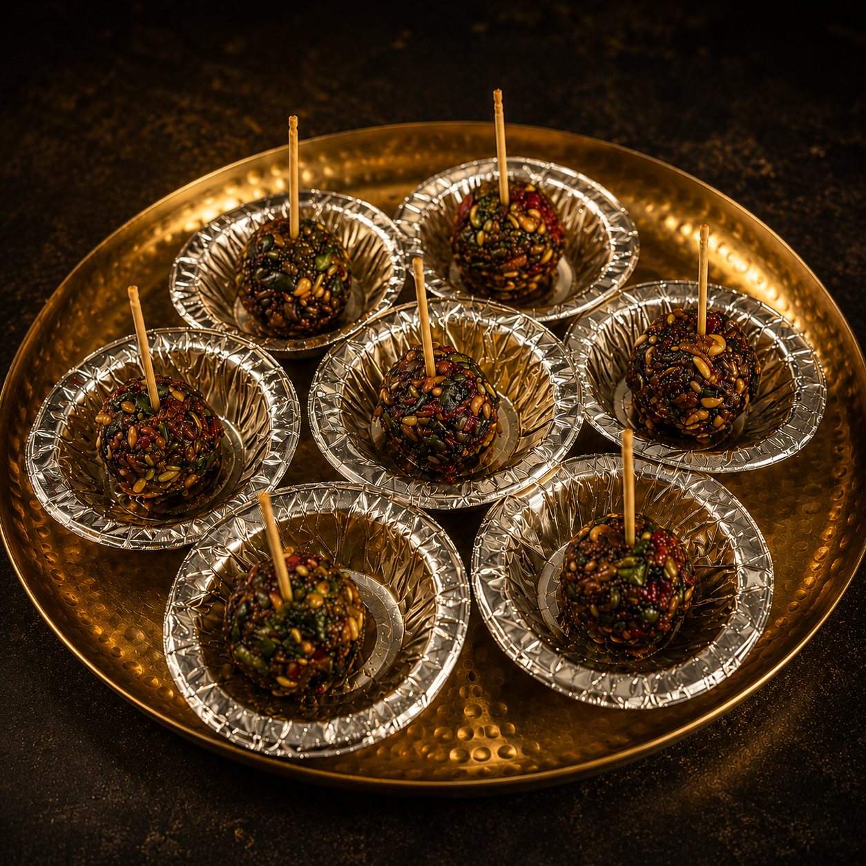 Shambho Truffle Paan served on a brass platter