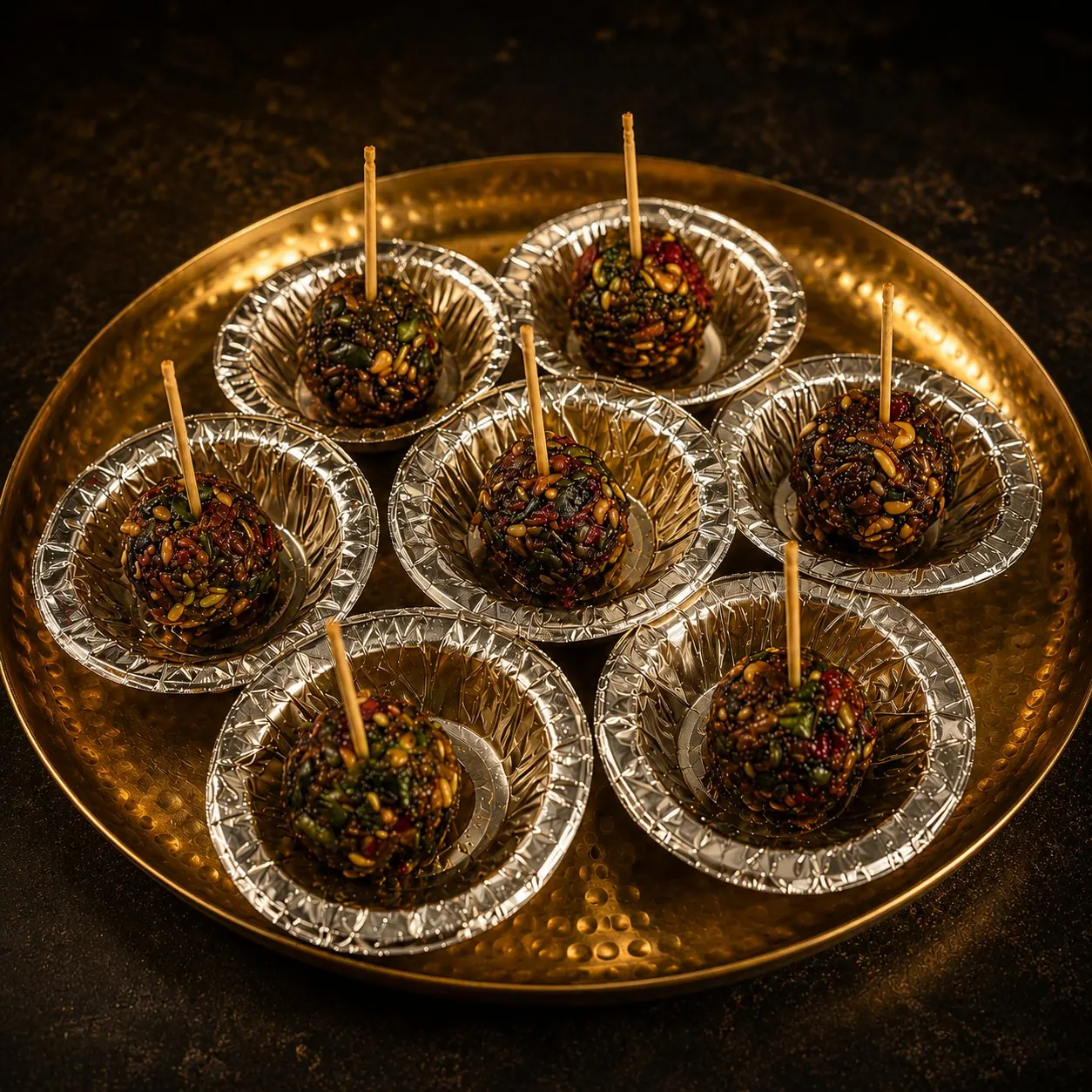 Shambho Truffle Paan served on a brass platter